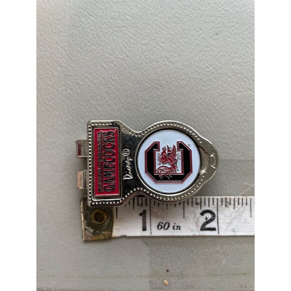 Divvy South Carolina Gamecocks Divot Tool Clip 2" Red Silver Tone Classic Metal - Picture 3 of 4